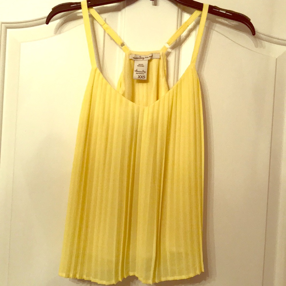 Pleated yellow top